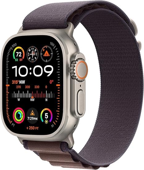 Apple Watch Ultra 2 [GPS + Cellular 49mm] Smartwatch with Rugged Titanium Case & Indigo Alpine Loop Medium. Fitness Tracker, Precision GPS, Action Button, Extra-Long Battery Life, Carbon Neutral